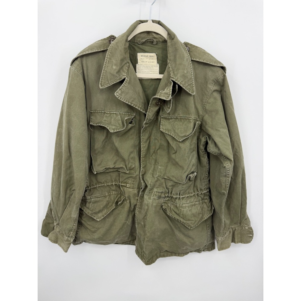 Vintage W. Shanhouse Sons M-1950 Field Jacket Mens Small Green Military Utility